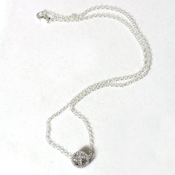 ✟Silver 3D Spinning Miniature Simplistic Cross Religious Pendant Necklace ✟ - Picture 3 of 7